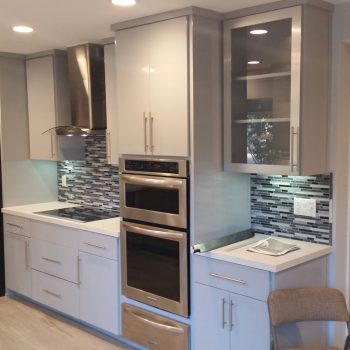 White Slab Modern Kitchen Cabinet